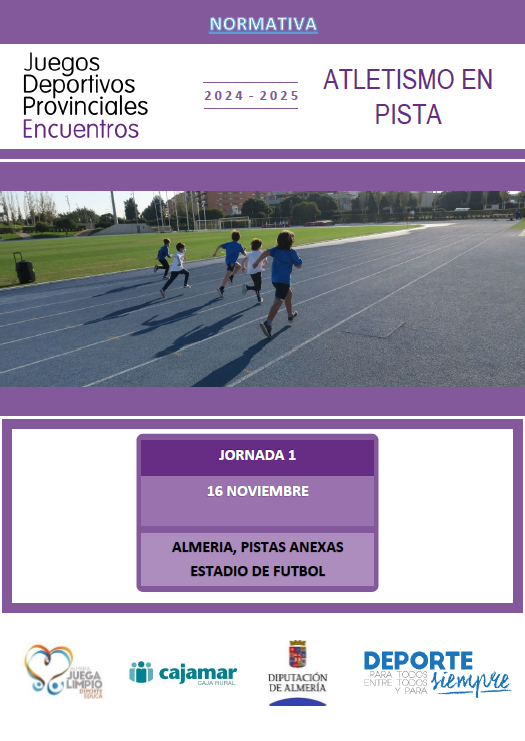 Encuentros Educativos de Promoción  Atletismo en pista. Almería 16-11-24